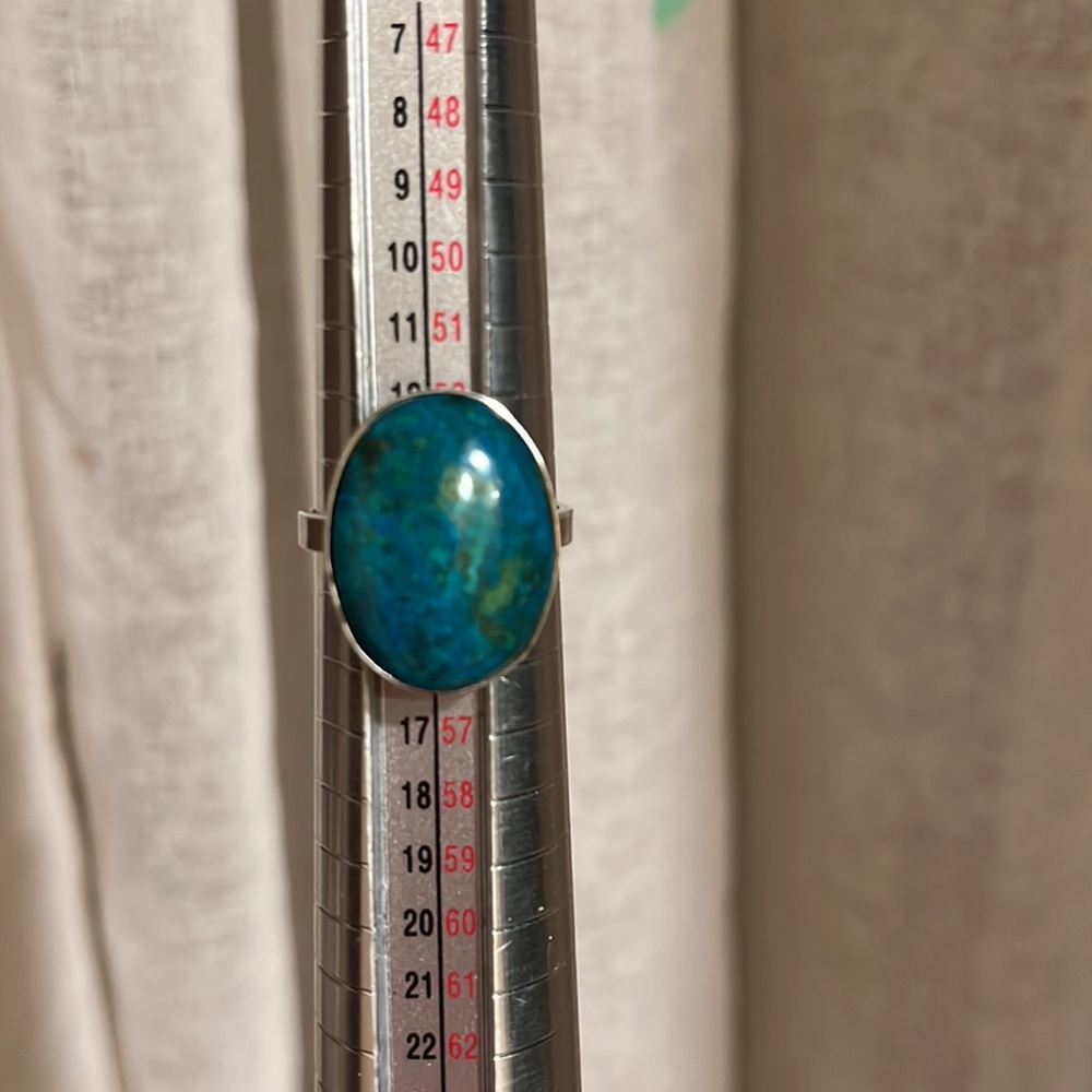 Vintage Turquoise/ Chrysocolla Sterling Silver Ring